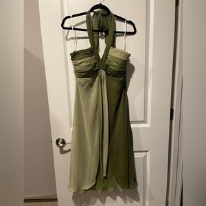 Green halter dress